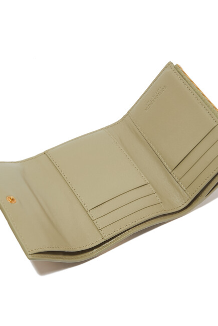 Tri-Fold Leather Zip Wallet